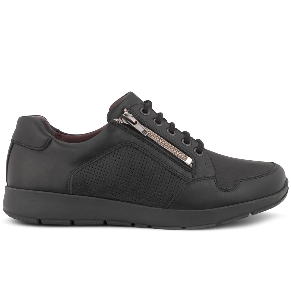 New Feet Ella Skor Dam Orthostretch Zip Lace Svart