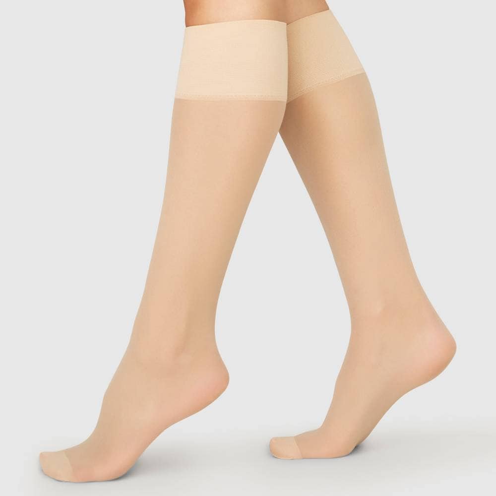 Swedish Stockings Nylonstrømper Kne Elin 20 DEN Beige 2-pk