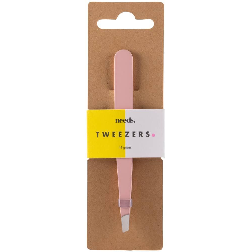 Needs Pinsett Rosa Skrå i børstet stål