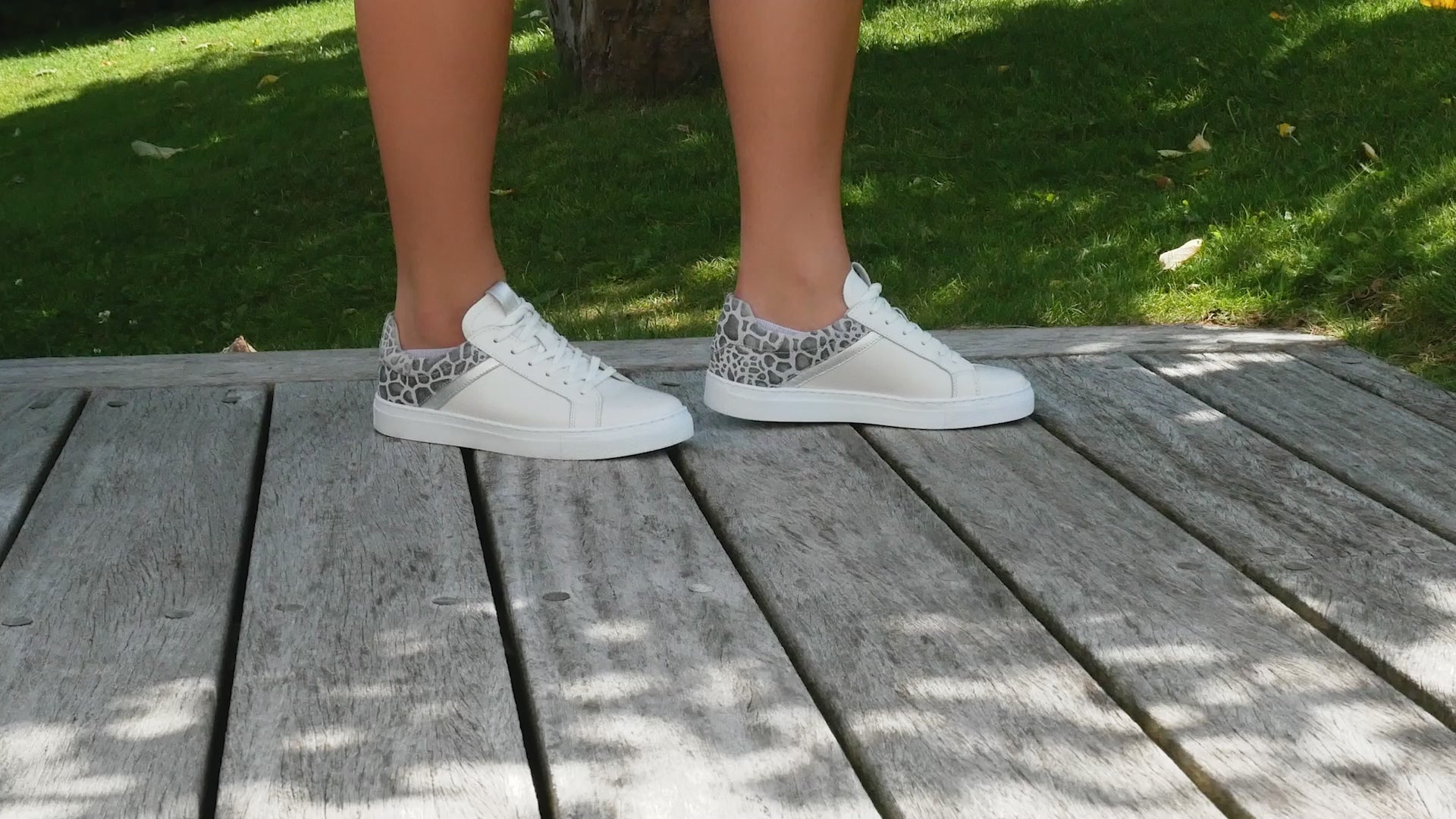 Minfot Comfort Sneakers Lær Leopard Hvit