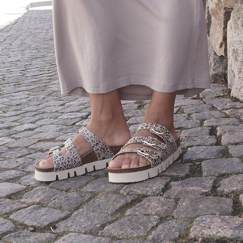 Minfot Upstep Lux Sandaler Dame Leopard Beige