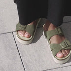 Minfot Upstep Lill Sandaler Dame Semsket Skinn Grønn