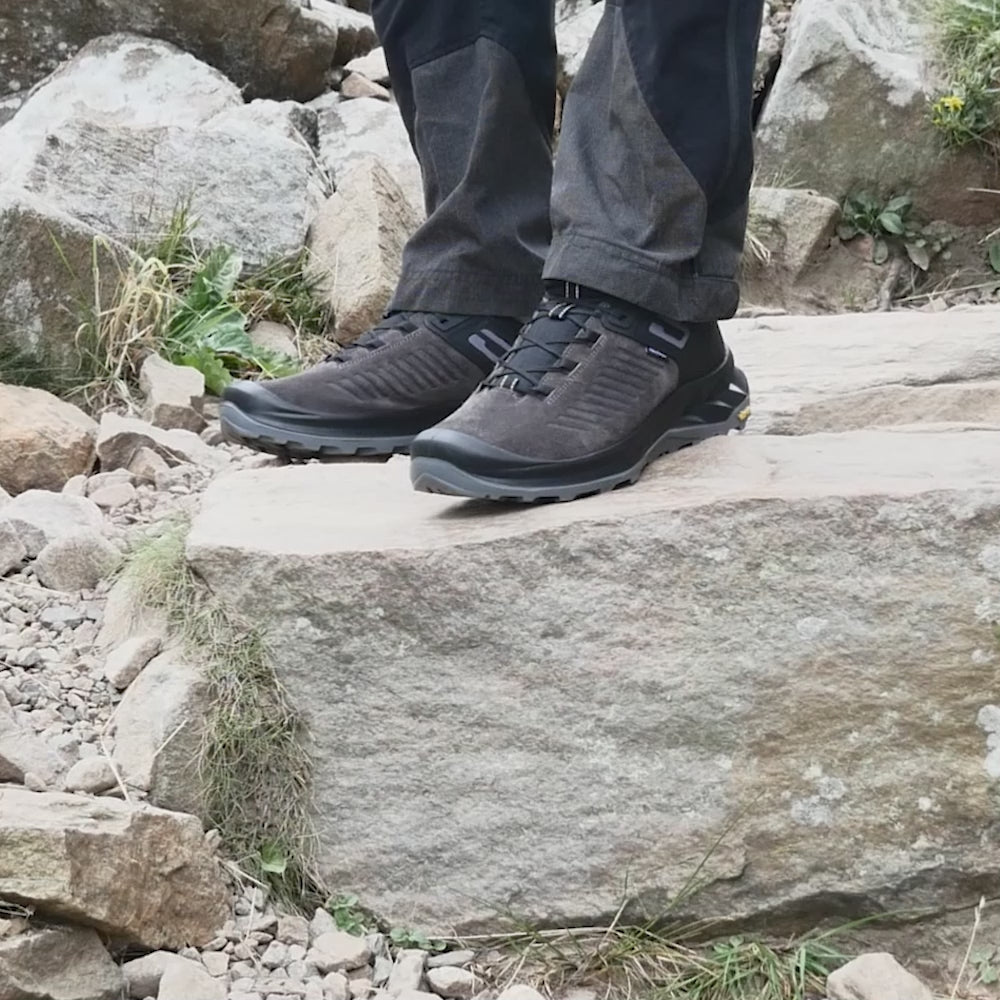 Minfot Granit Sko Low TEX Semsket skinn Grå