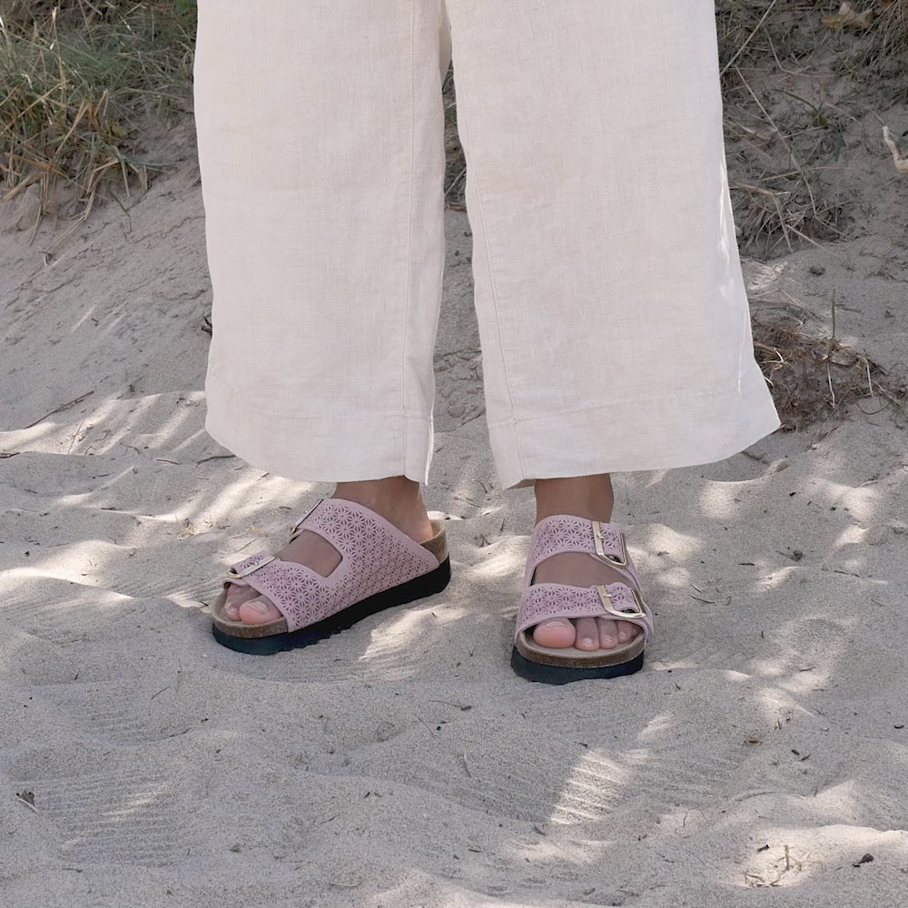 Minfot Daisy Sandaler Dame Semsket Skinn Rosa