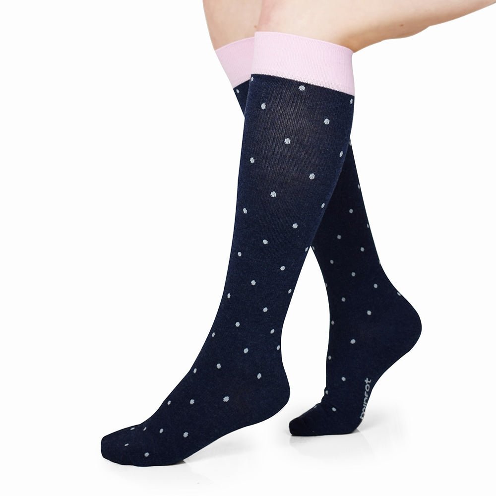 Minfot Støttestrømper Bomull Eco Dot Grey 1-pk