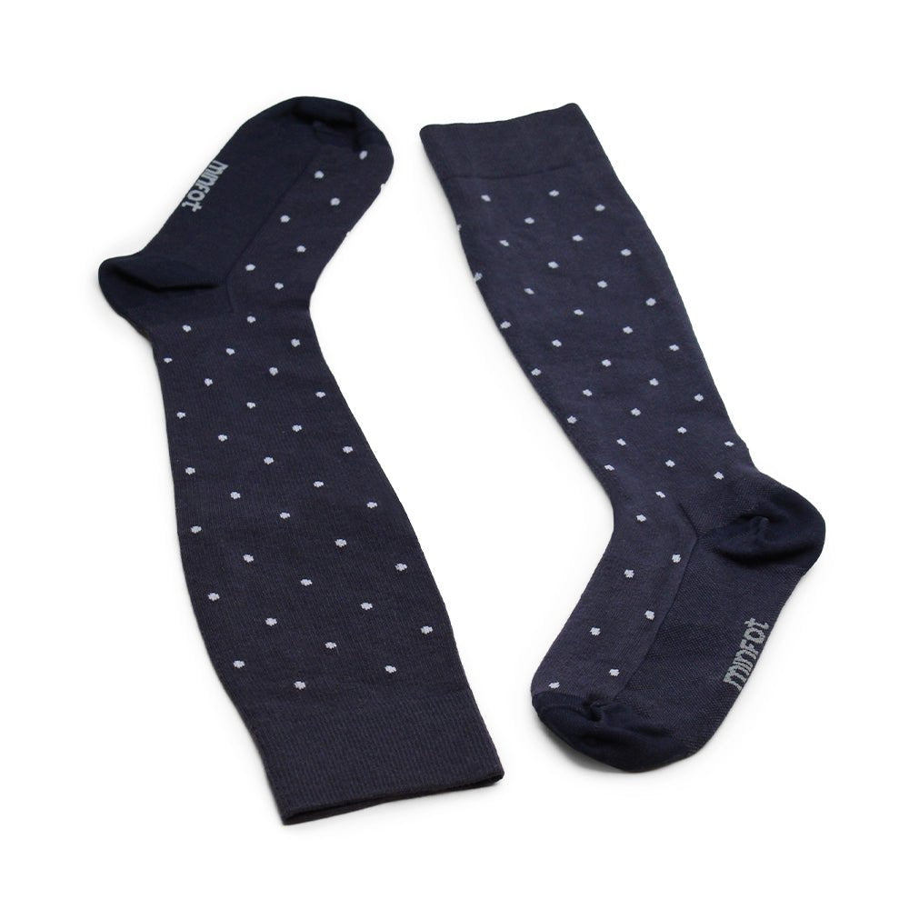 Minfot Støttestrømper Bambus Prikket Navy 1-pk