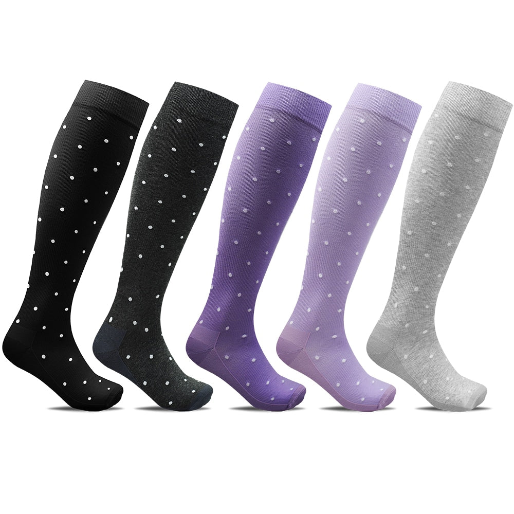 Minfot Stödstrumpor Bomull Eco Prickiga Viola 5-pack