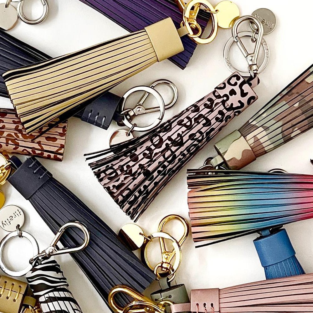 Firefly Refleks Soft Tassel Reflector Leopard Print Lilac