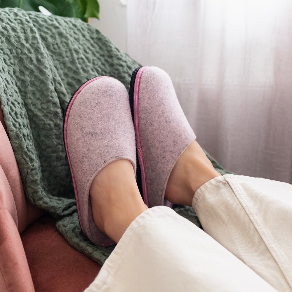 Minfot Tøfler Slip-on Viken Ull Rosa