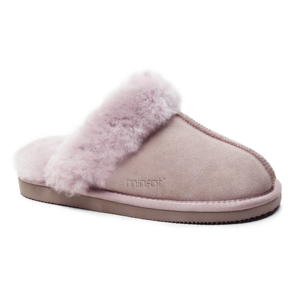 Minfot Saueskinntøfler Slip-on  Duved med såle Rosa