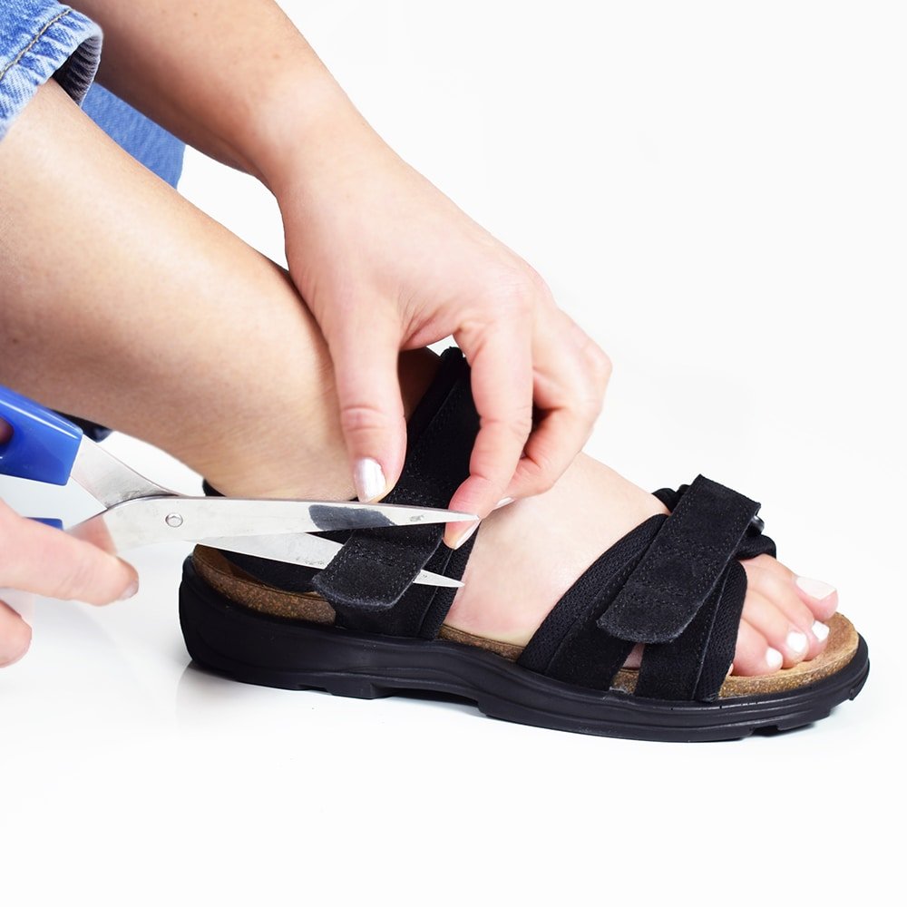 Minfot Sandaler Flex Svart Semsket skinn