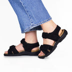 Minfot Sandaler Flex Svart Semsket skinn