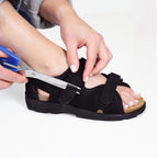 Minfot Sandaler Justi Svart Semsket skinn