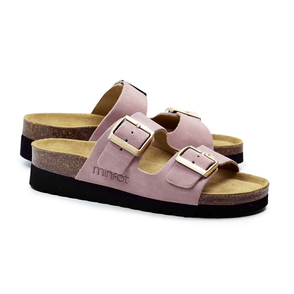 Minfot Sandaler Myk Bio Moa Semsket skinn Rosa