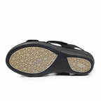 Suave Marilyn Sandal Ekstra Bred Semsket skinn Svart
