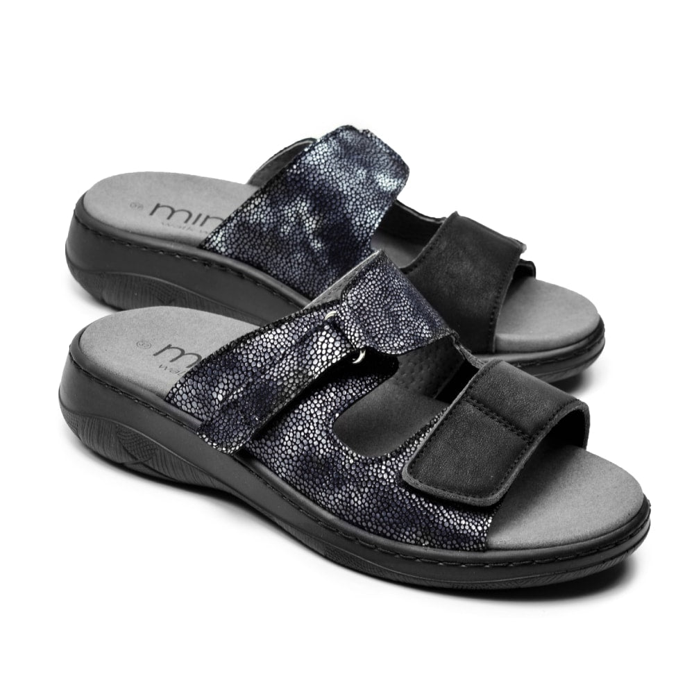 Minfot Granit Sandaler Dame Stretch Svart