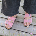 Minfot Moa Sandaler Dame Bio Semsket Skinn Antikk Rosa