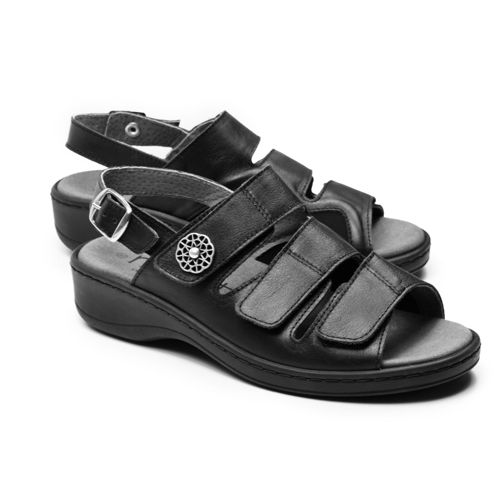 Minfot Sandaler Hallux Valgus Dahlia Hælrem Svart