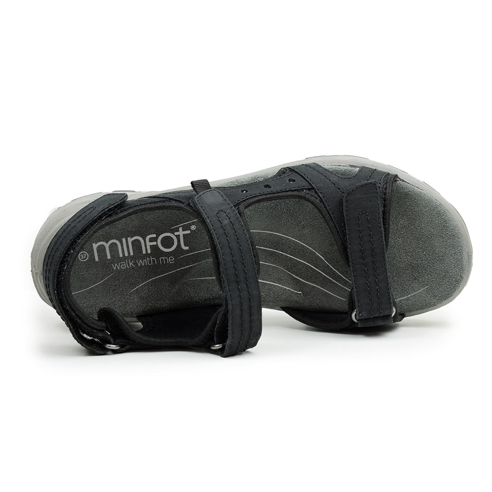 Minfot Sandaler Sandhamn Dame Nubuck Black