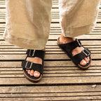 Minfot Massasje Sandaler Bio Semsket skinn Svart