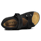 Minfot Sandaler Justi Svart Semsket skinn