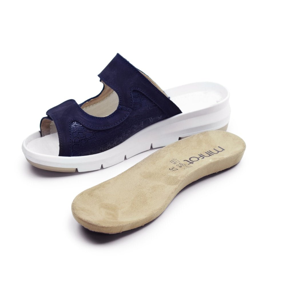 Minfot Sandal Komfort Bea Stretch Nubuck Navy