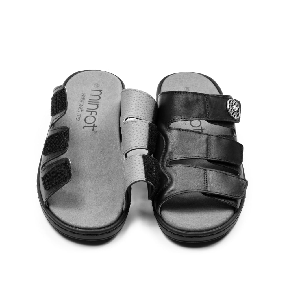 Minfot Dahlia Sandaler Dame Hallux Valgus Svart