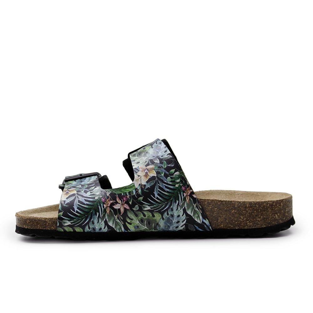 Minfot Softstep Sandaler Dame Biosandal 2-remmer Tropical Glow Svart