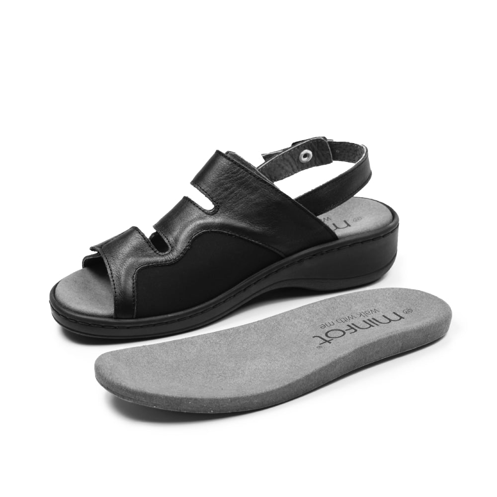 Produktbild 12 - Minfot Sandaler Hallux Valgus Dahlia Hälrem Svart