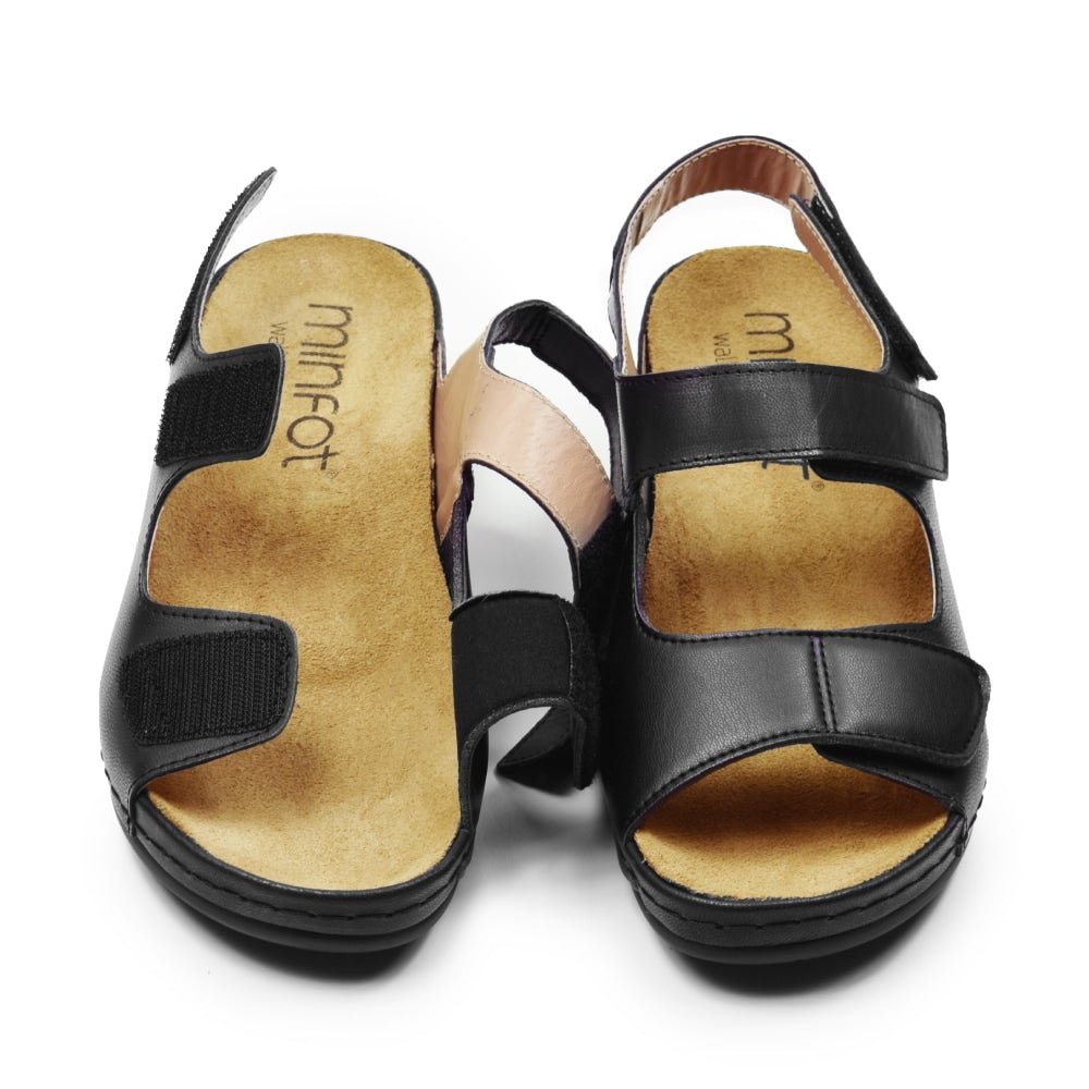 Minfot Sandaler Stretch Iris Hælrem Svart