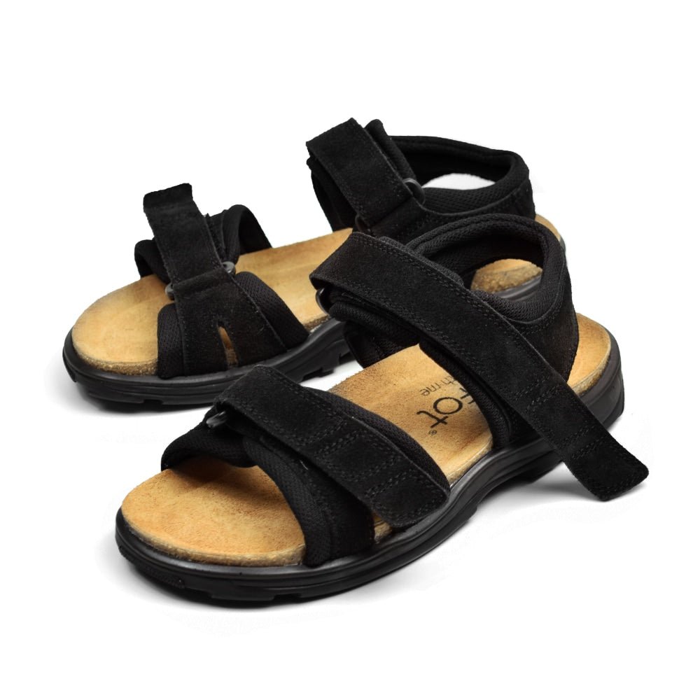 Minfot Sandaler Flex Svart Semsket skinn