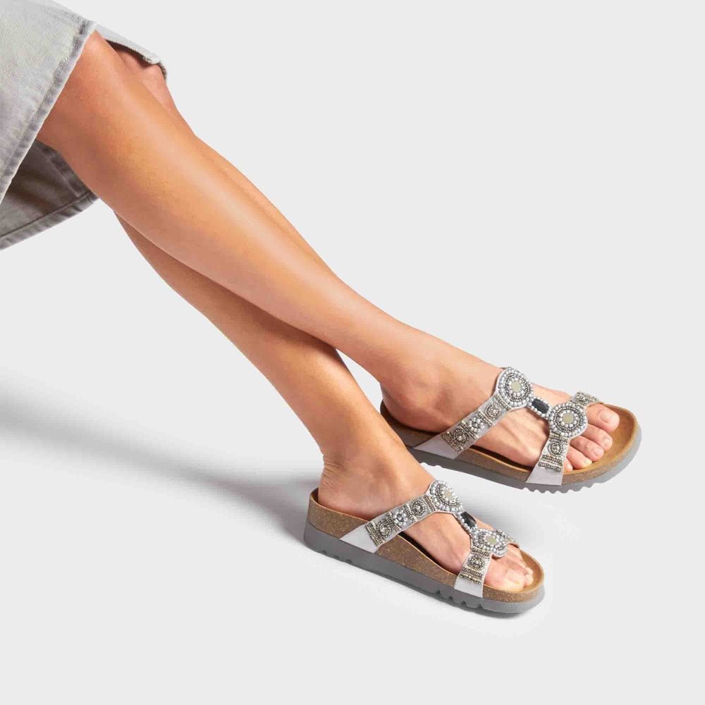 Scholl Sandaler Dame Bioprint Bogota Silver