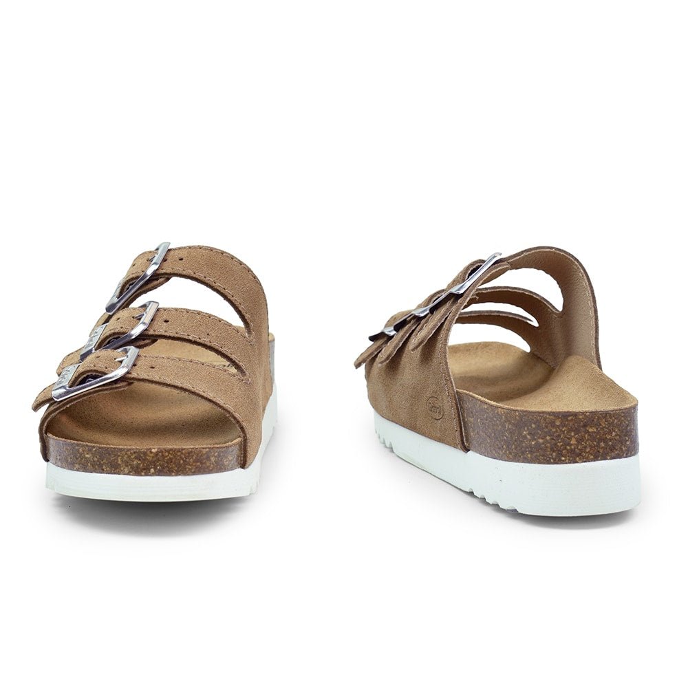Scholl Sandal Dame Semsket skinn Lysebrun