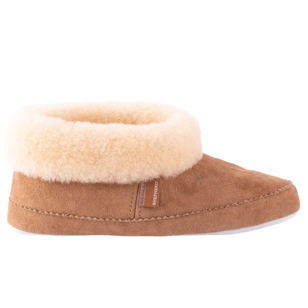Shepherd Emmy Fårskinnstofflor Chestnut