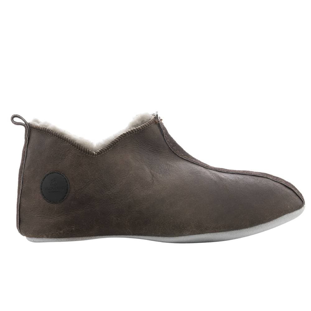 Shepherd Henrik Fårskinnstofflor Stone Oiled Antique