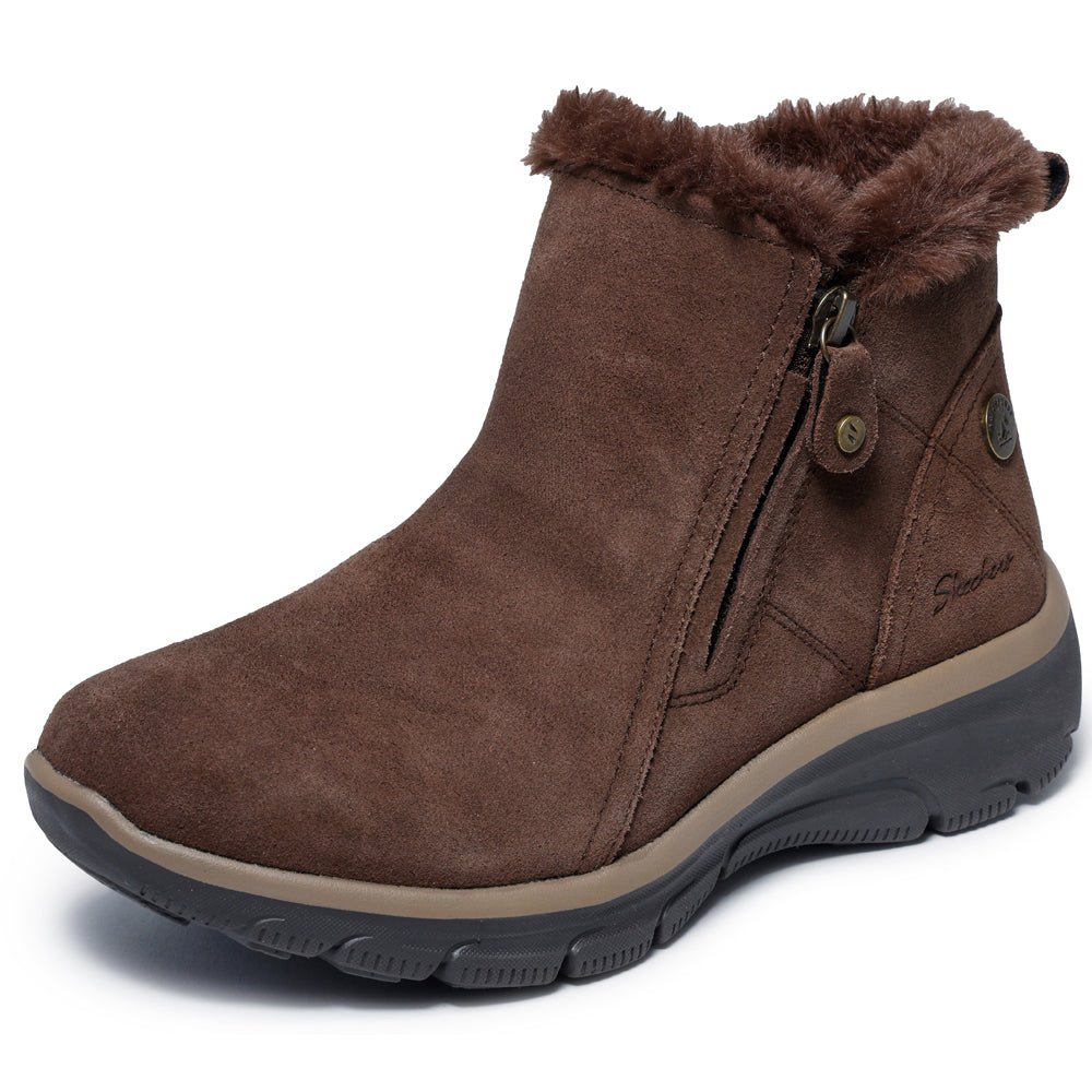 Skechers Easy Going Boots Zip Dame Vanntette Brun