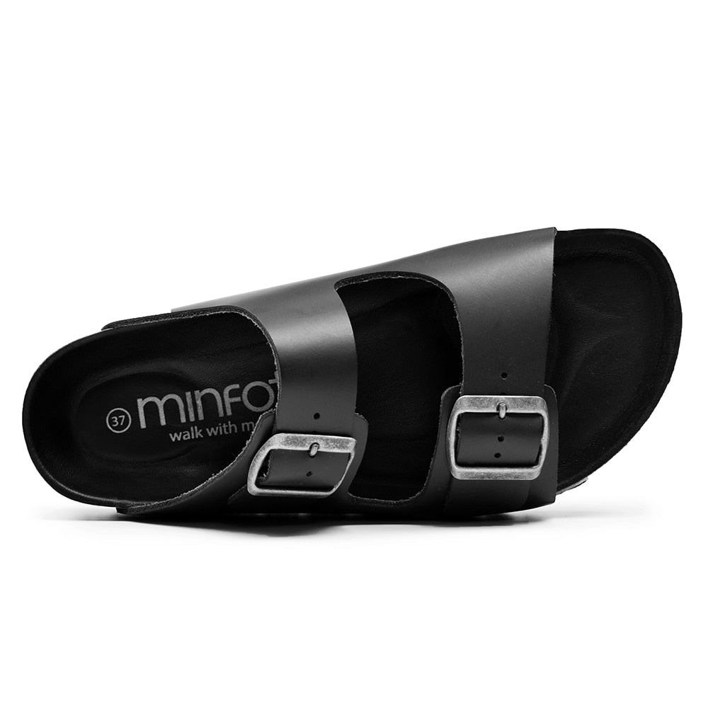 Produktbild 6 - Minfot Uni Bred Biosandal Skinn Svart