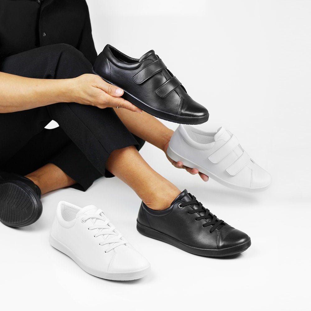 Minfot Aveny Skinn Sneaker med Borrelås Svart