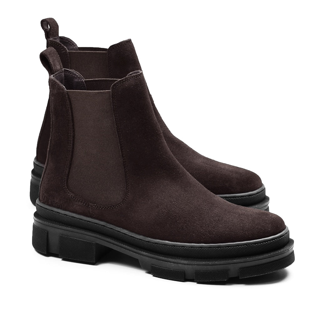 Minfot Chelsea boots Oslo Semsket skinn Mørkebrun