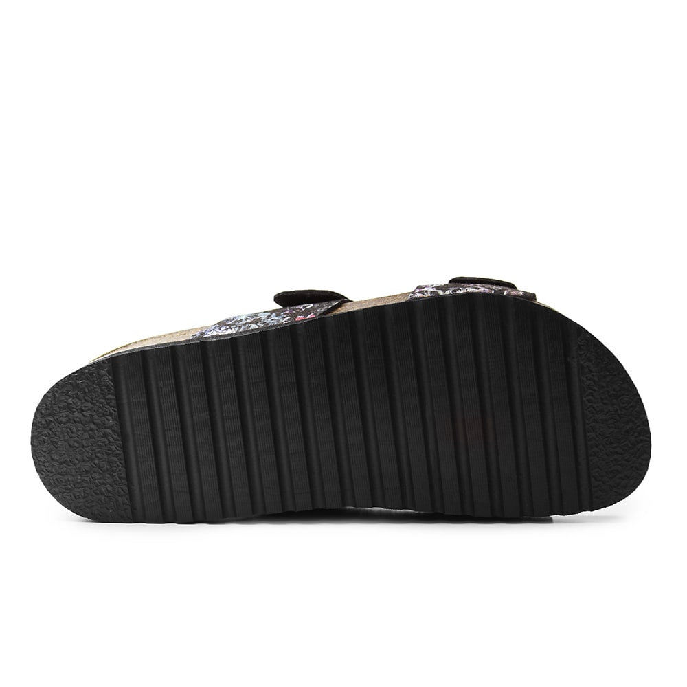 Minfot Sandaler Myk Bio Tropical Flowers Svart