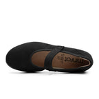 Minfot Ballerinasko med rem Joyce Dame Stretch Nubuck Svart