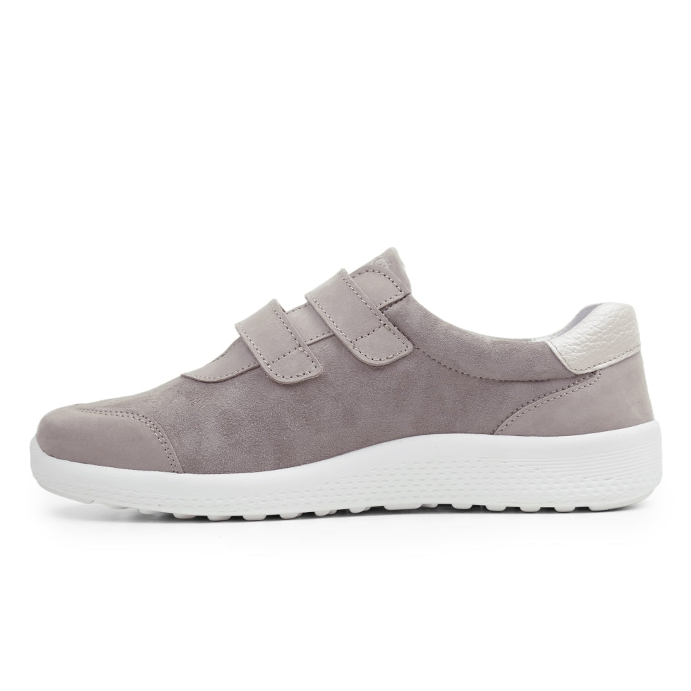 Minfot Way Sneaker Bred Stretch med Borrelåsband Beige