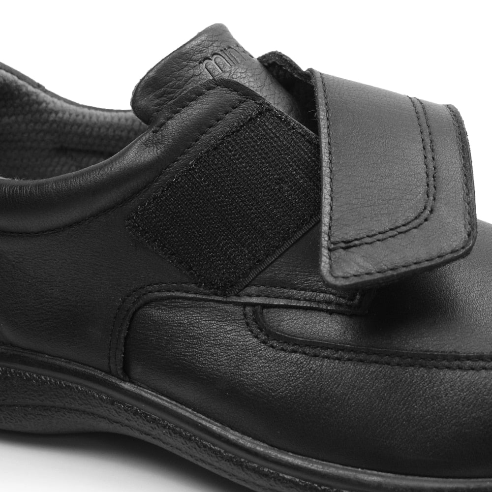 Produktbild 10 - Minfot Arthur Breda Skor Kardborre Stretch Skinn Svart