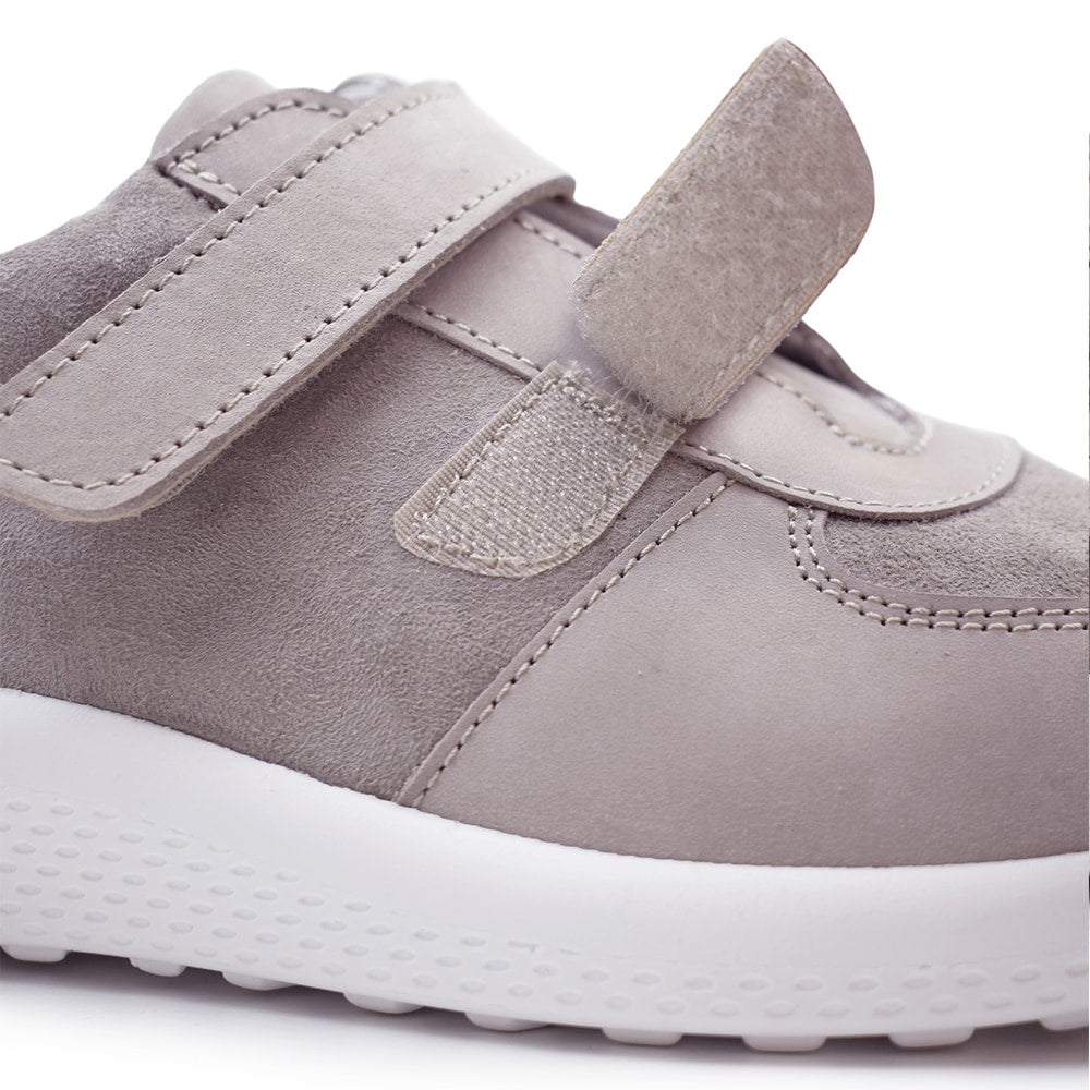 Minfot Way Sneaker Bred Stretch med Borrelåsband Beige