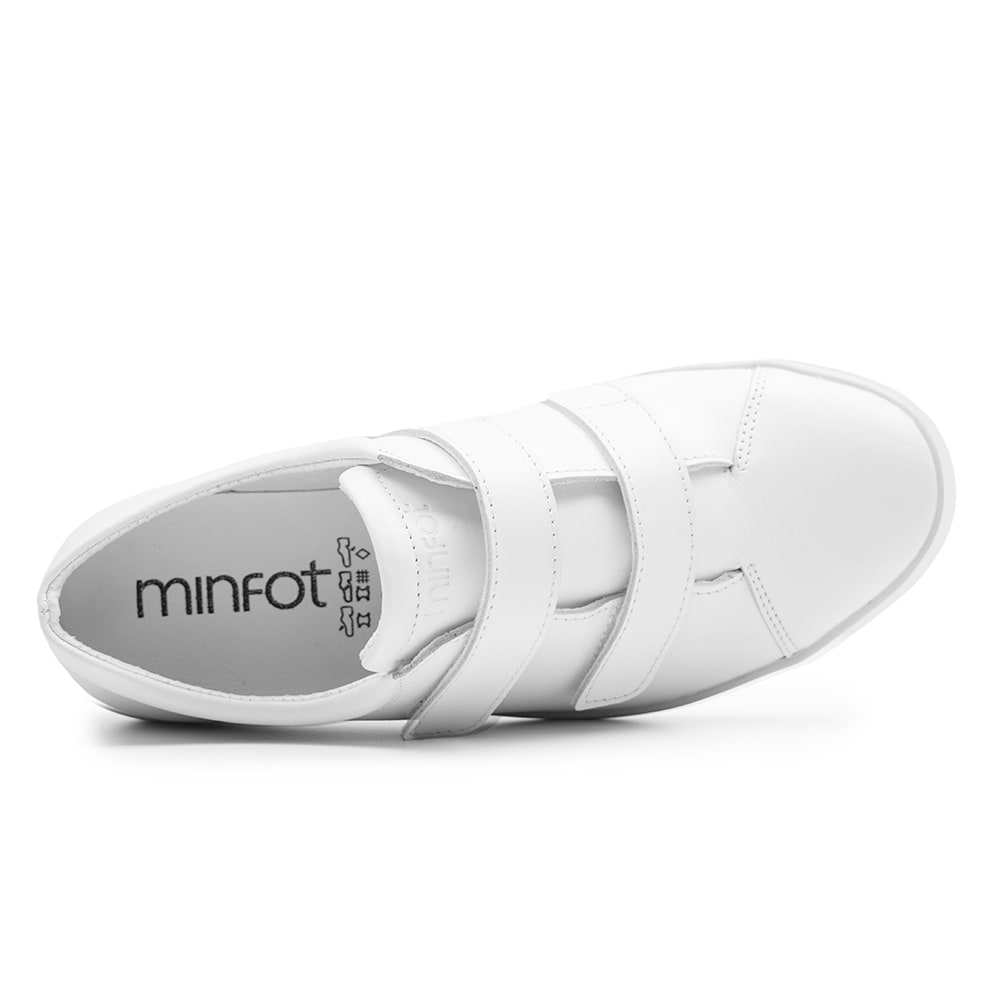 Produktbild 5 - Minfot Aveny Skinn Sneaker med Kardborreband Vit