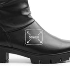 Minfot Noa Boots med zip Stretch Skinn Svart