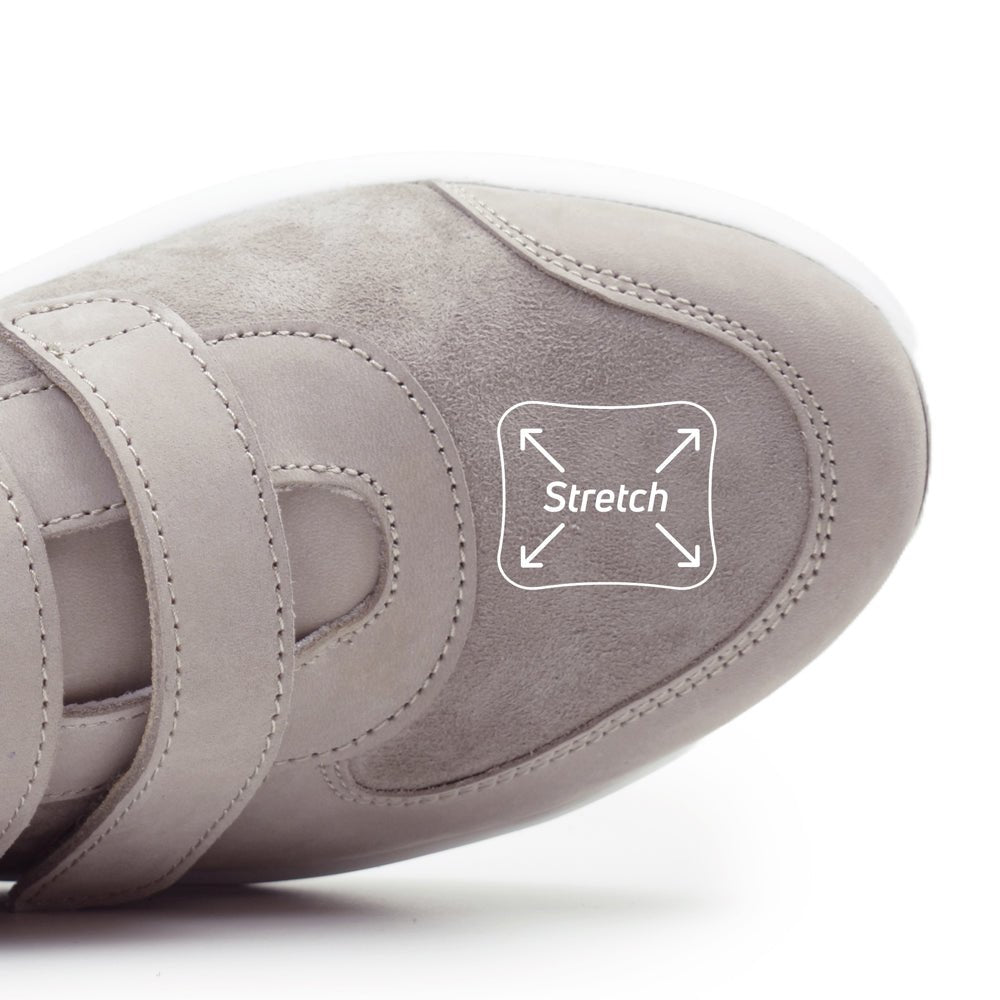 Minfot Way Sneaker Bred Stretch med Borrelåsband Beige