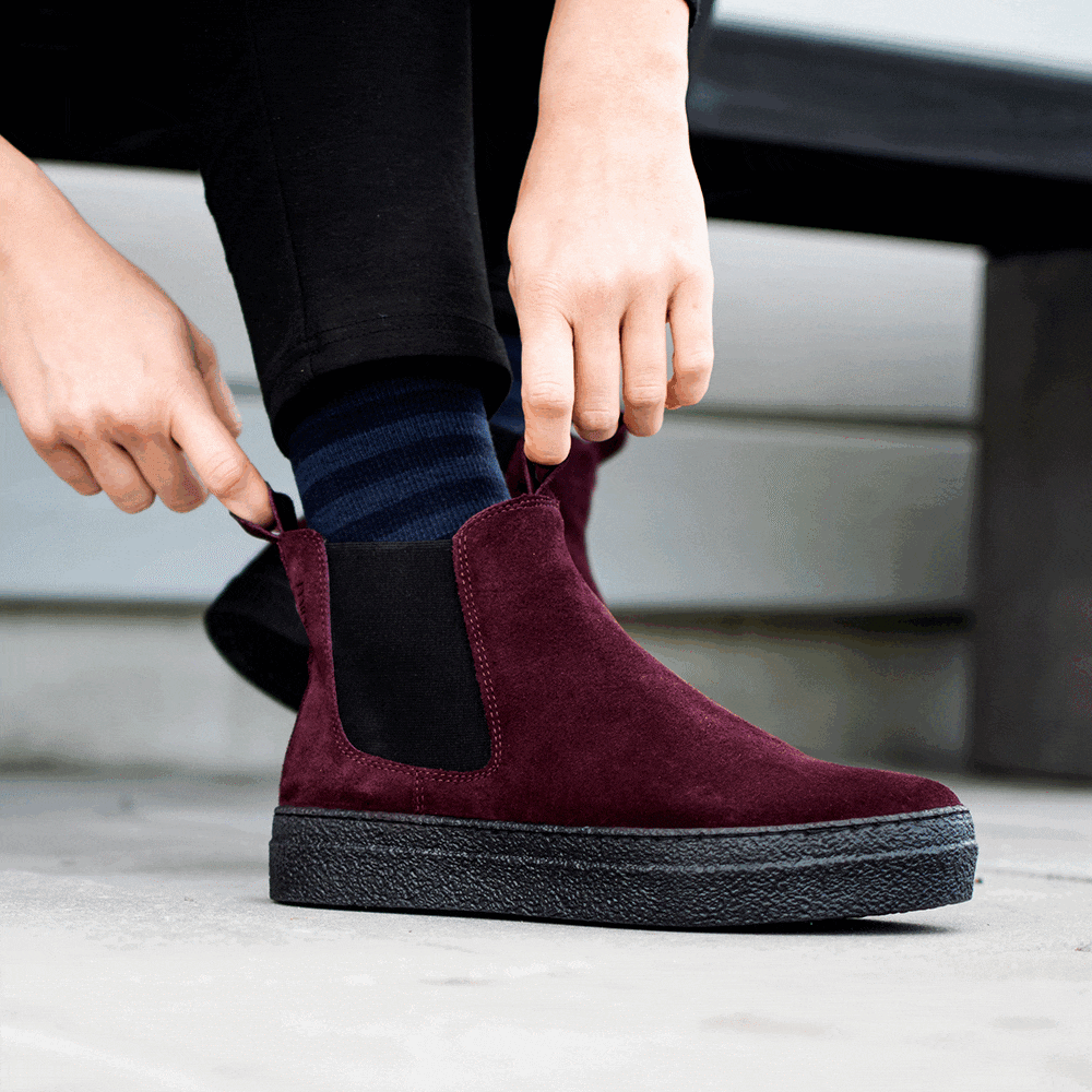 Minfot Chelsea boots Visby Semsket skinn Bordeaux