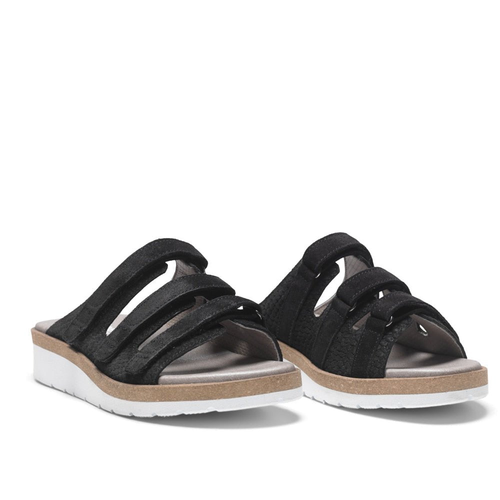 Produktbild 3 - New Feet Kirsten Breda Sandaler Kardborre Dam Svart