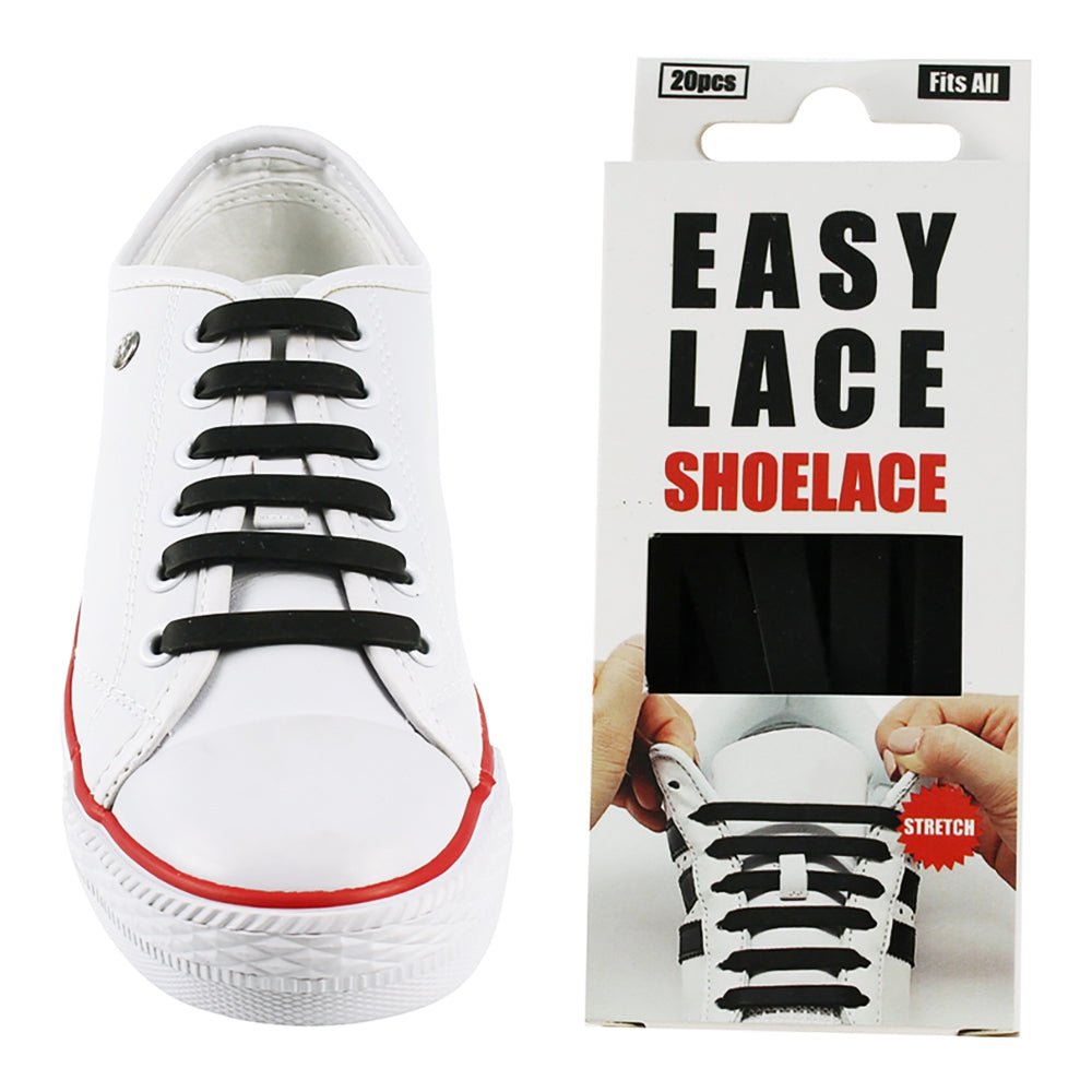 Easy Lace Elastiska Skolisser Svart